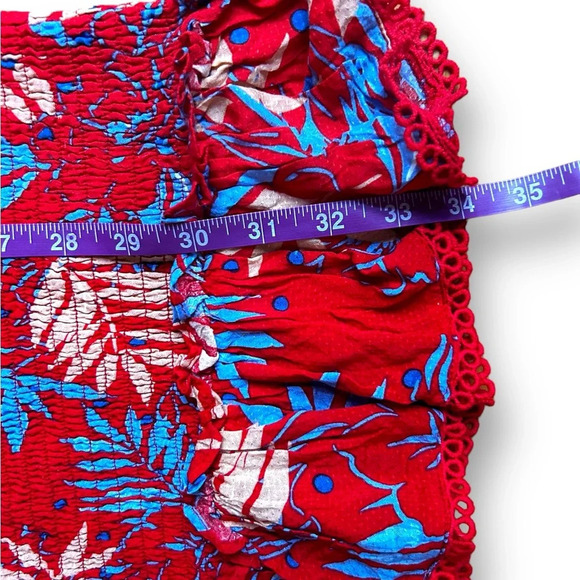 Lost + Wander Still On Vacay Mini Dress Red Sleeveless Size XS Tropical Print - Picture 10 of 15